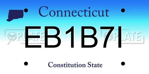 EB1B7I Connecticut License Plate