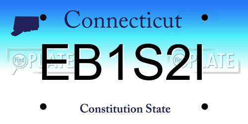 EB1S2I Connecticut License Plate