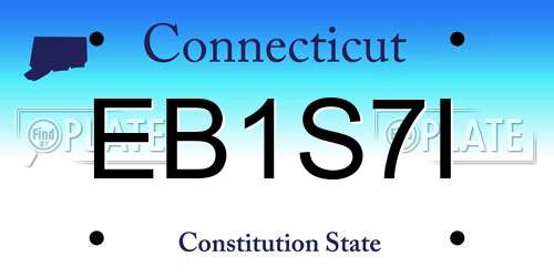 EB1S7I Connecticut License Plate