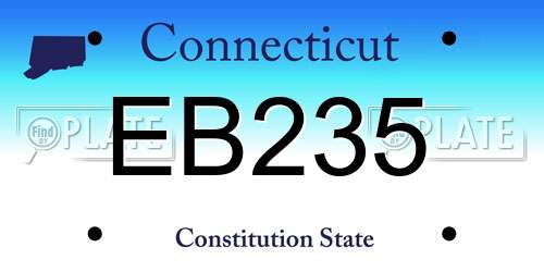 EB235 Connecticut License Plate