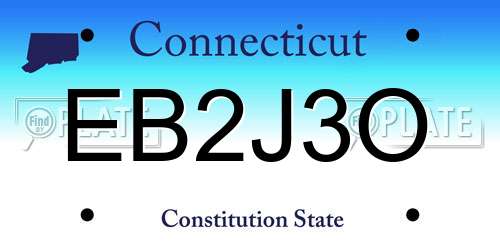 EB2J3O Connecticut License Plate