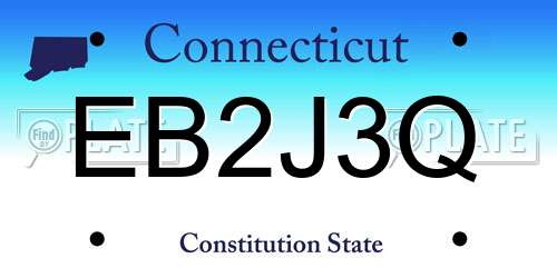 EB2J3Q Connecticut License Plate