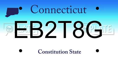 EB2T8G Connecticut License Plate