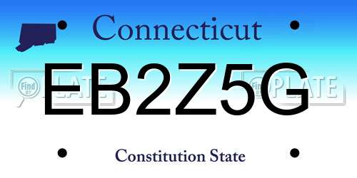 EB2Z5G Connecticut License Plate