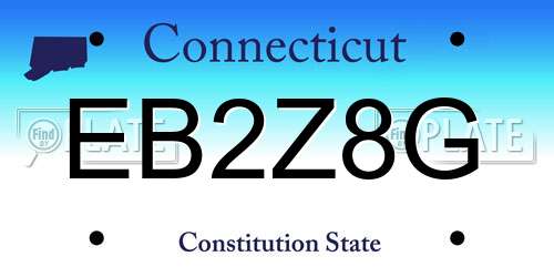 EB2Z8G Connecticut License Plate