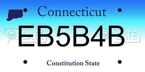 EB5B4B Connecticut License Plate