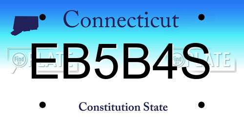 EB5B4S Connecticut License Plate