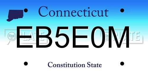 EB5E0M Connecticut License Plate