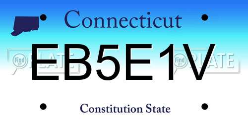 EB5E1V Connecticut License Plate