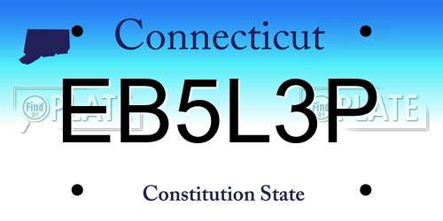 EB5L3P Connecticut License Plate