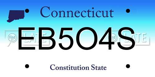 EB5O4S Connecticut License Plate