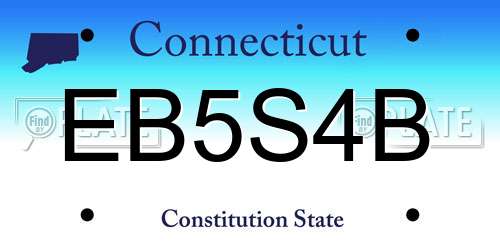 EB5S4B Connecticut License Plate