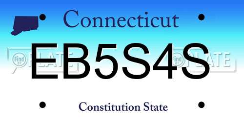 EB5S4S Connecticut License Plate