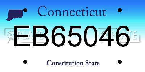 EB65046 Connecticut License Plate