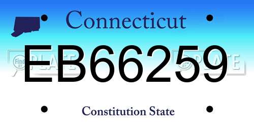 EB66259 Connecticut License Plate