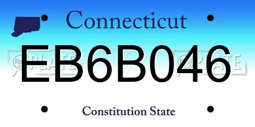 EB6B046 Connecticut License Plate
