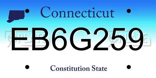 EB6G259 Connecticut License Plate