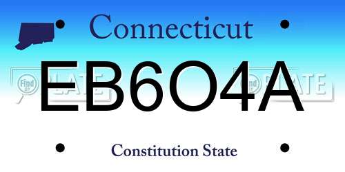 EB6O4A Connecticut License Plate