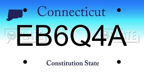 EB6Q4A Connecticut License Plate