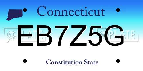EB7Z5G Connecticut License Plate