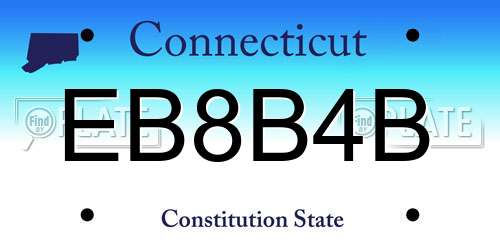 EB8B4B Connecticut License Plate