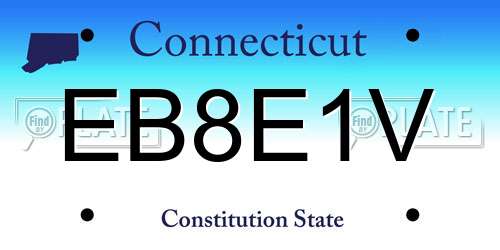 EB8E1V Connecticut License Plate