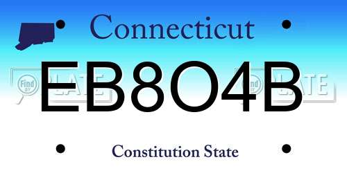 EB8O4B Connecticut License Plate
