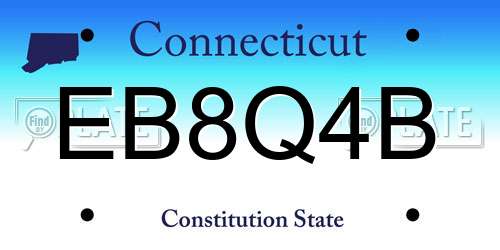EB8Q4B Connecticut License Plate