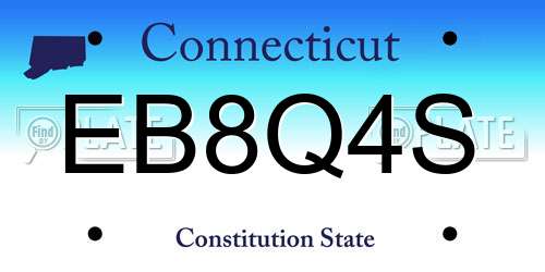 EB8Q4S Connecticut License Plate