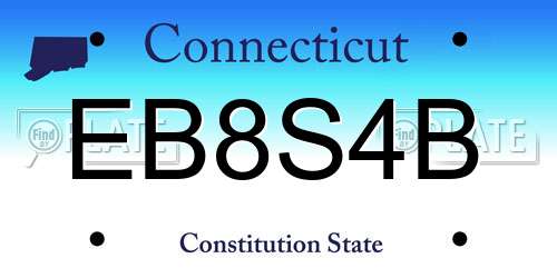 EB8S4B Connecticut License Plate