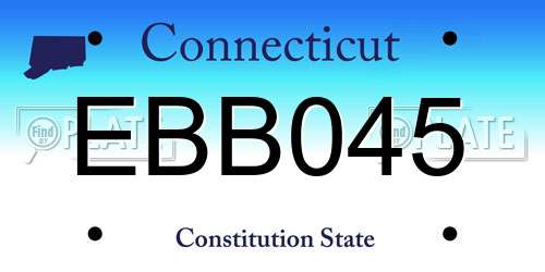 EBB045 Connecticut License Plate