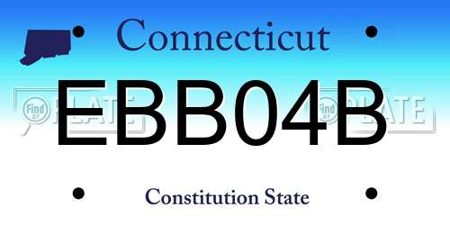 EBB04B Connecticut License Plate
