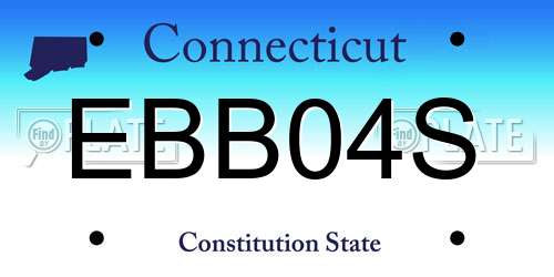 EBB04S Connecticut License Plate