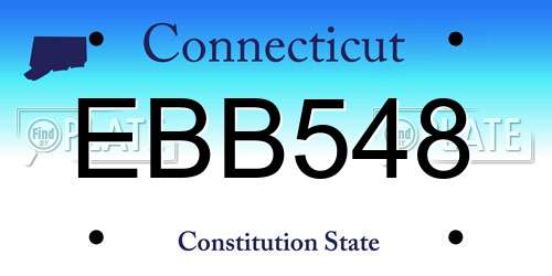 EBB548 Connecticut License Plate