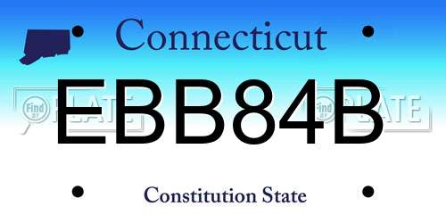 EBB84B Connecticut License Plate