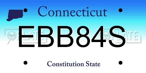 EBB84S Connecticut License Plate