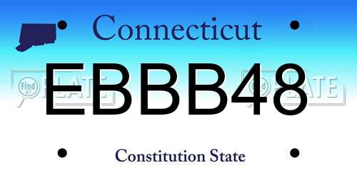 EBBB48 Connecticut License Plate