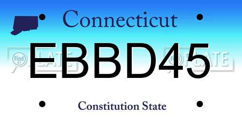 EBBD45 Connecticut License Plate