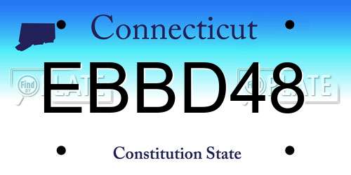 EBBD48 Connecticut License Plate