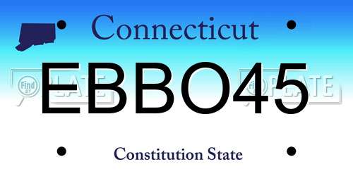 EBBO45 Connecticut License Plate