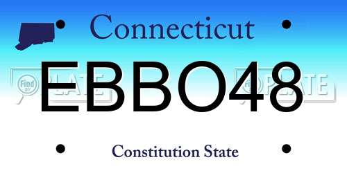 EBBO48 Connecticut License Plate