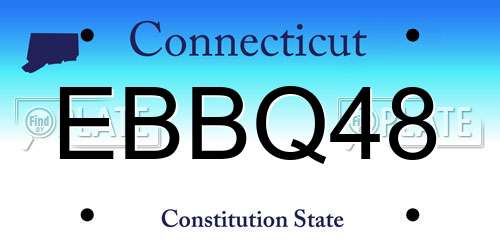 EBBQ48 Connecticut License Plate