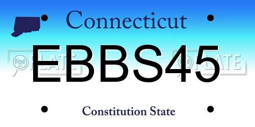 EBBS45 Connecticut License Plate