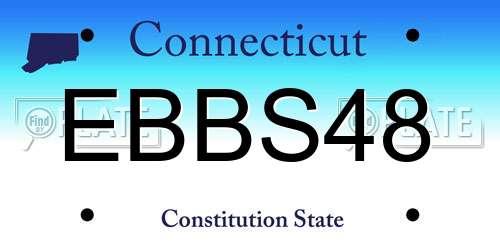 EBBS48 Connecticut License Plate