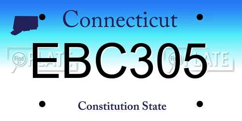 EBC305 Connecticut License Plate