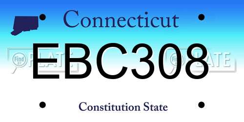 EBC308 Connecticut License Plate