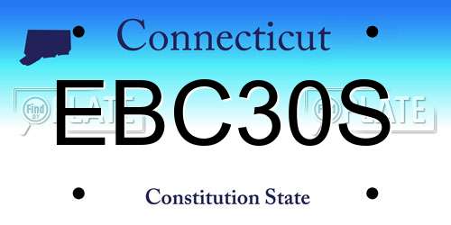 EBC30S Connecticut License Plate