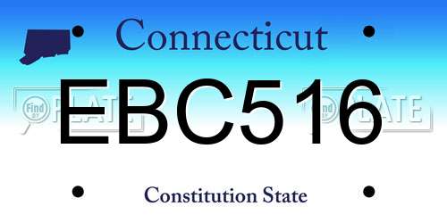 EBC516 Connecticut License Plate