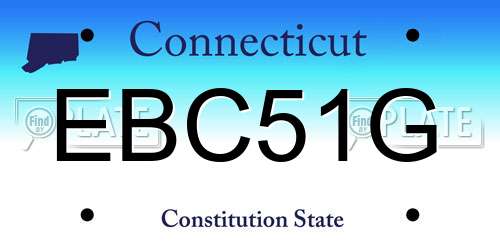 EBC51G Connecticut License Plate