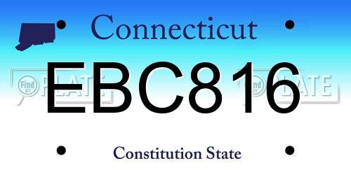 EBC816 Connecticut License Plate